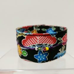 帯：花葉柄の飾りつき帯①