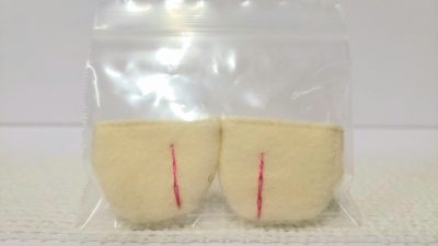 足袋：クリーム地＋ピンク糸①