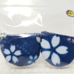 足袋：白とピンクの桜柄①