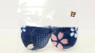 足袋：白とピンクの桜柄②