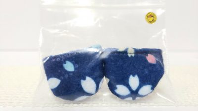 足袋：白とピンクの桜柄③