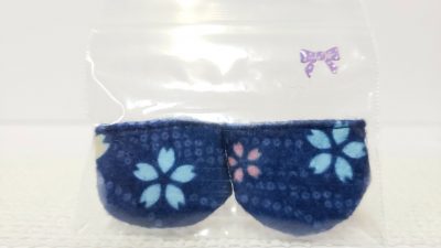 足袋：白とピンクの桜柄⑥