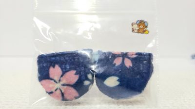 足袋：白とピンクの桜柄⑦