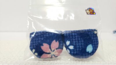 足袋：白とピンクの桜柄⑨